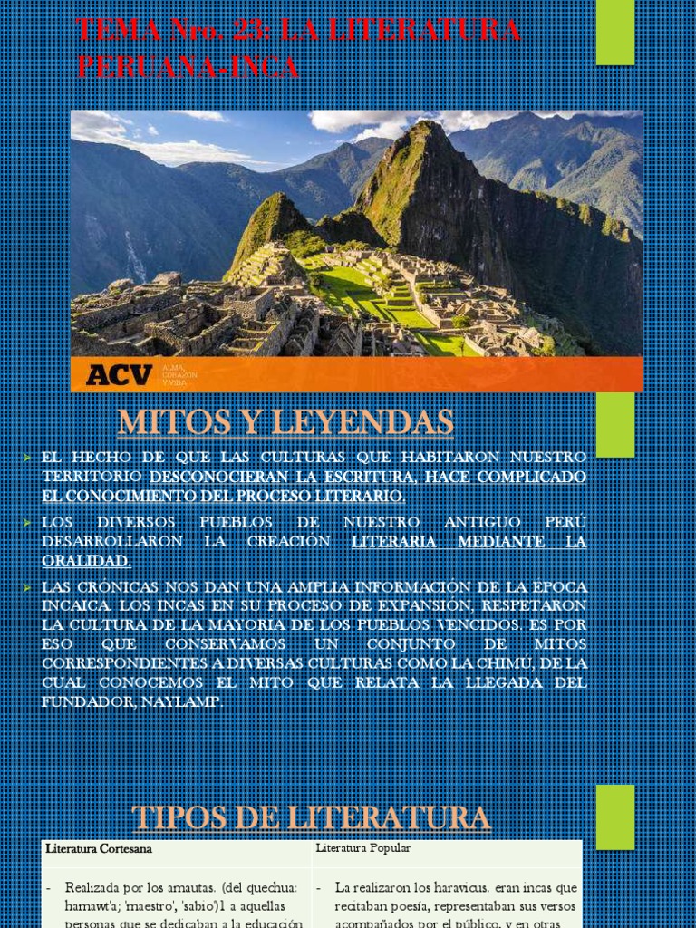 Literatura Incaica: Mitos y Características | PDF | Imperio Inca | Teatro