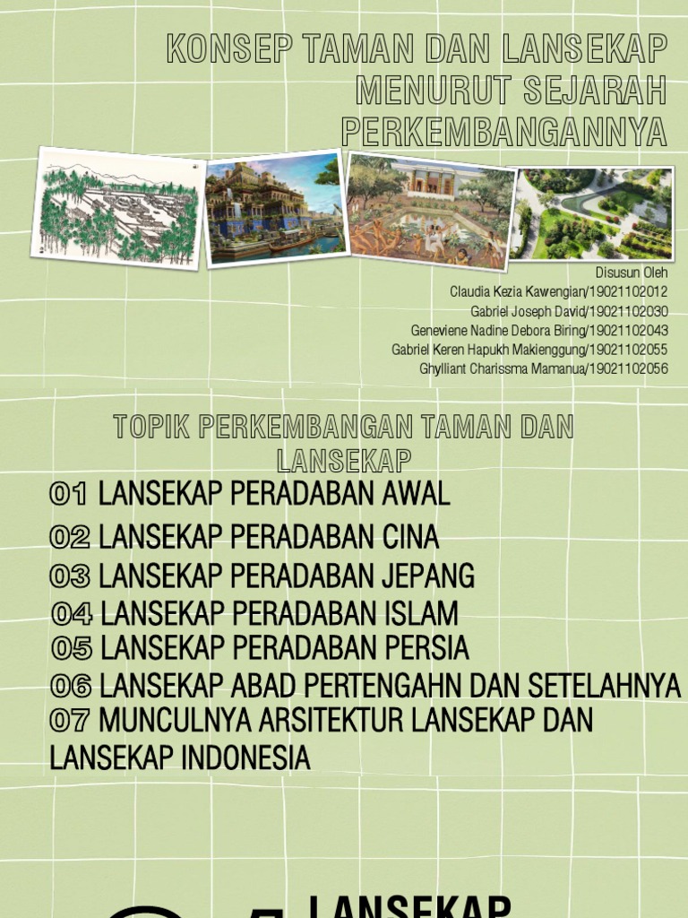 Konsep Taman Dan Lansekap Menurut Sejarah Perkembangannya | PDF