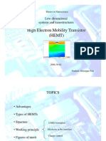 Master in Nanoscience - High Electron Mobility Transistor (HEMT) Structure and Working Principle