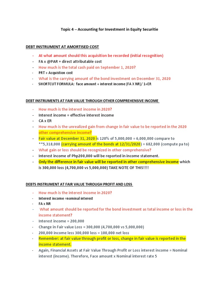 Fair Value Accounting for Equity Investments | PDF | Equity (Finance) | Fair  Value
