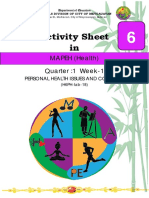 Activity Sheet In: MAPEH (Health) Quarter:1 Week-1