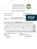 Pas 004 - Elementary Statistics: University of Caloocan City