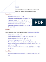 Statistics Formulas: Parameters