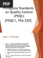 Philippine Standards On Quality Control (PSQC) (PSQC1, PSA 220)