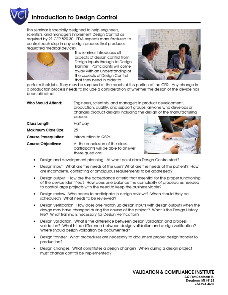 Design Control Seminar for Engineers | PDF | Verification And ...