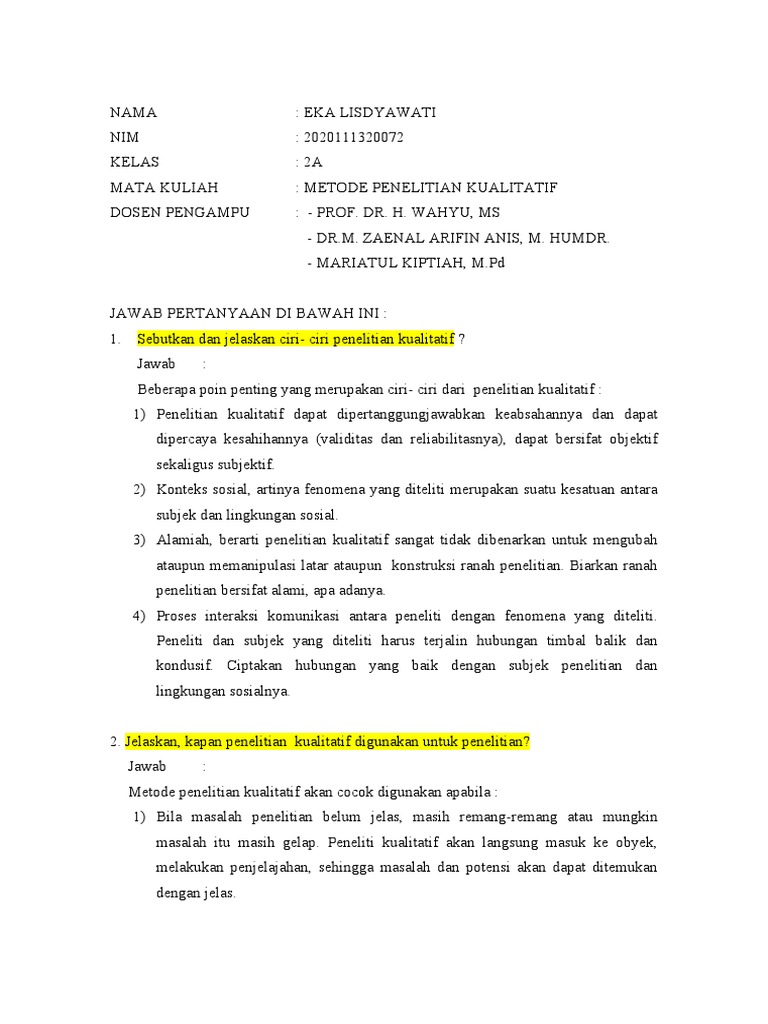 Uas Matpen Kualitatif Eka Lisdyawati 2020111320072 Kelas A Pdf