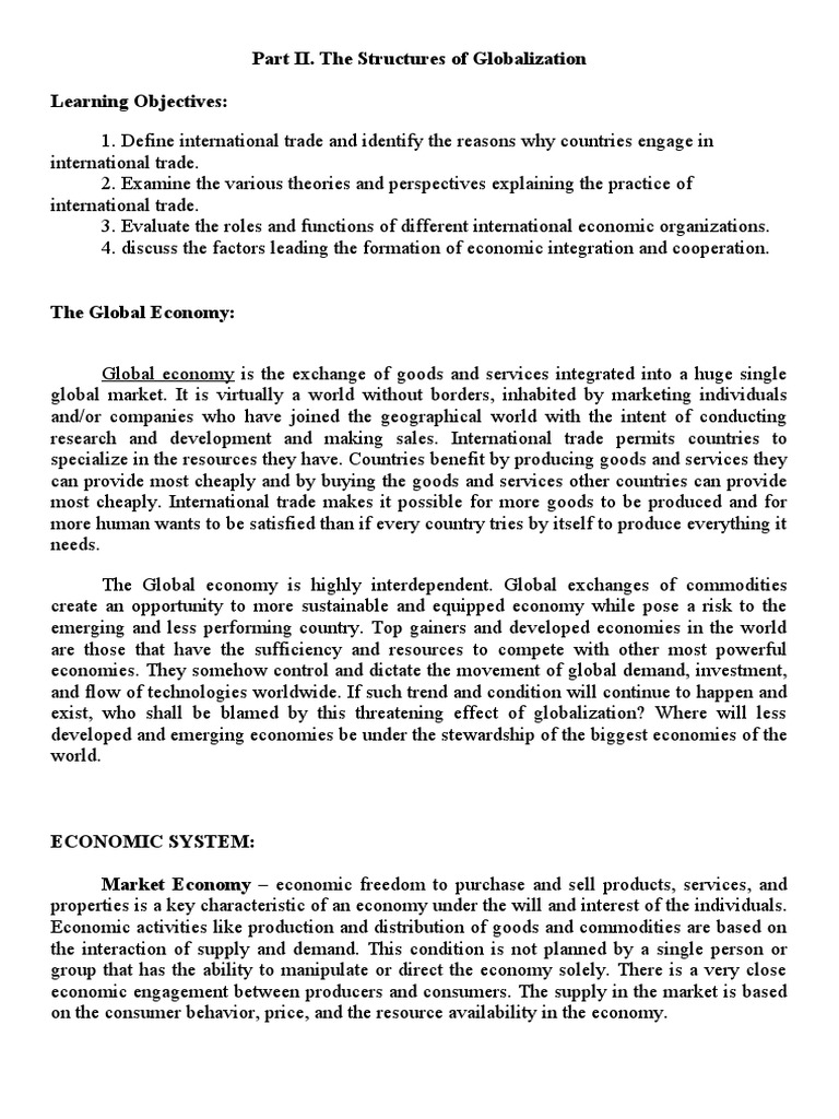 Globalization and International Trade Dynamics | PDF | Multinational ...