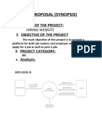 Project Proposal (Synopsis) : 1. Hiring Website 2. Objective of The Project