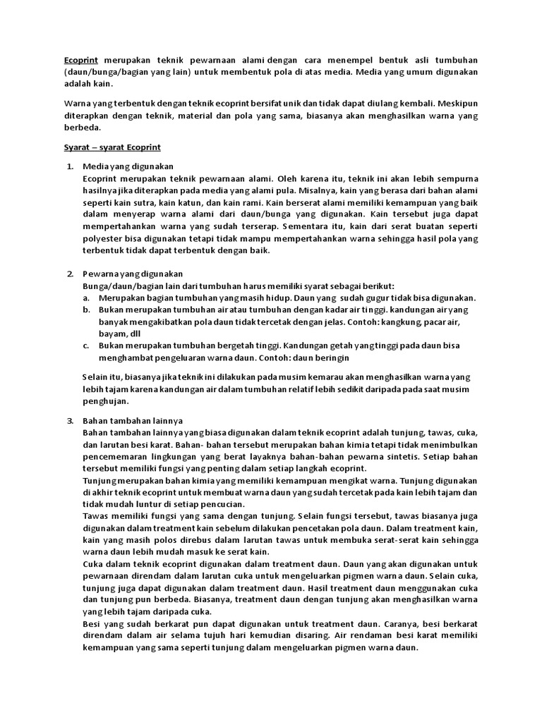 Materi Ecoprint | PDF