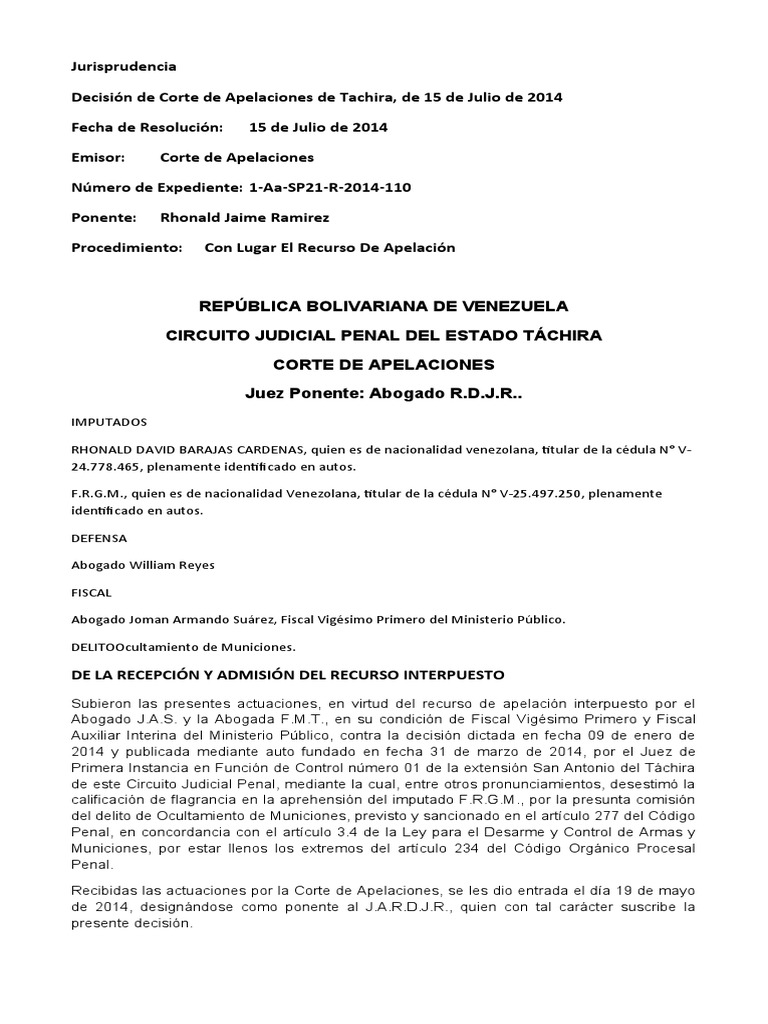 Jurisprudencia Conjucion Copulativa (Y) Ley Contra El Desarme y Control