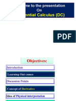Differential Calculus (DC) : Welcome To The Presentation On