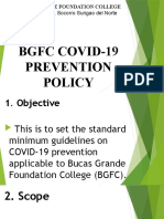 BGFC Covid-19 Prevention Policy: C. Taruc Street, Socorro Surigao Del Norte