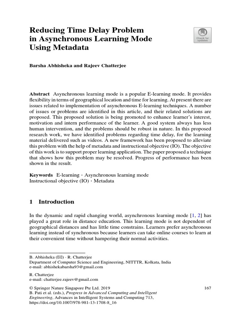 Reducing Time Delay Problem in Asynchronous Learning Mode Using ...