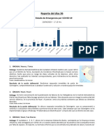 Reporte Del Día 36 Del Estado de Emergencia Por La Enfermedad COVID 19