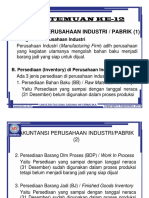 Pertemuan Ke-12: Akuntansi Perusahaan Industri / Pabrik