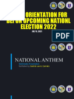 Pnpki Orientation For Bei On Upcoming Nationl Election 2022