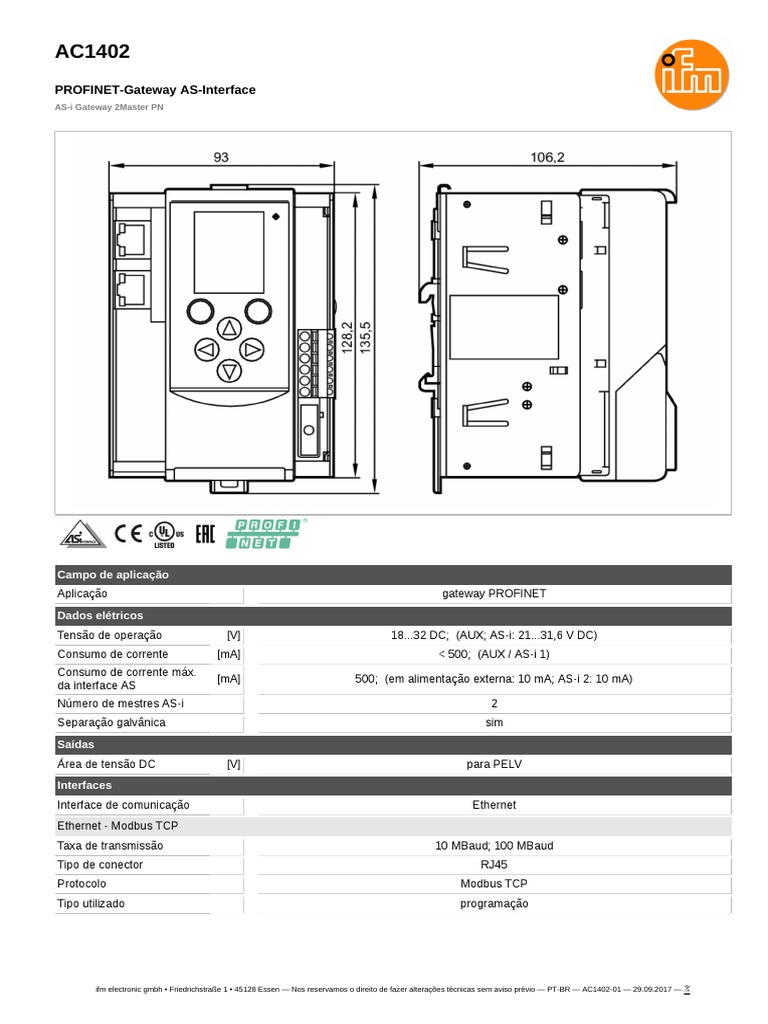 Gateway PROFINET AS-i AC1402 | PDF | Protocolo de controle de ...