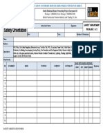 3.2.1 Safety Orientation and Short Service Employees Attendance Sheet