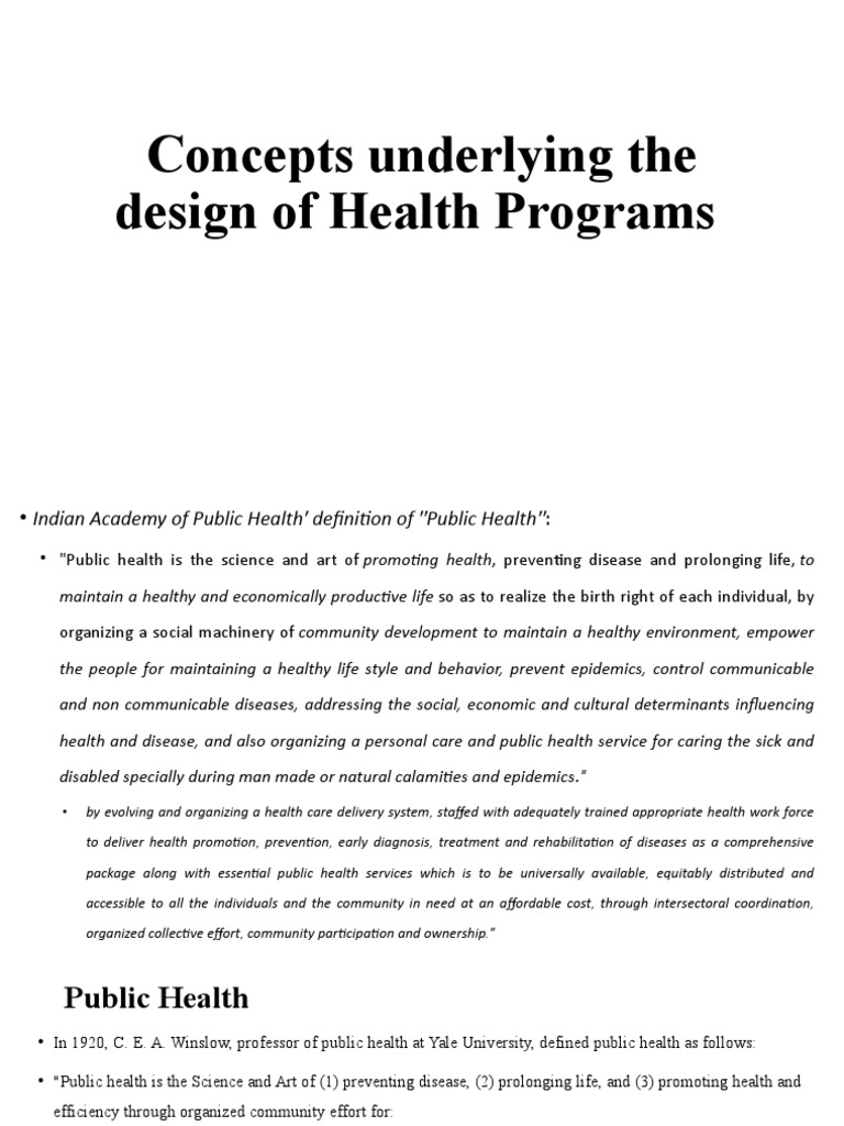 National Health Program Design Concepts | PDF | Public Health ...