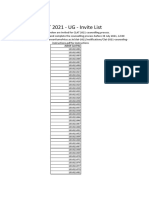 CLAT 2021 - UG - Invite List: Admit Card No