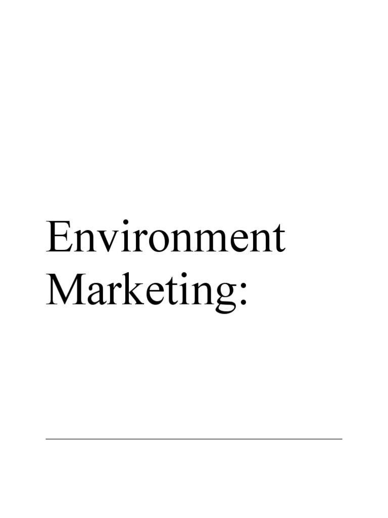 Environment Marketing (Main) | PDF | Career & Growth | Social Science