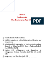 Unit-Ii: Trademarks (The Trademarks Act, 1999)