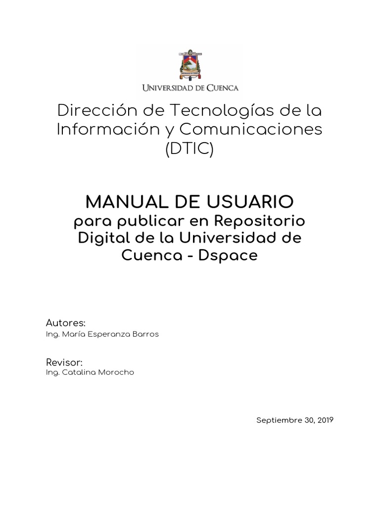 Manual Dspace | PDF | Libreria digital | Usuario (informática)