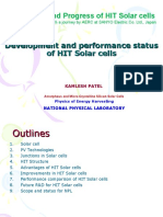 Development and Performance Status of HIT Solar Cells