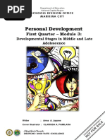 Personal Development: First Quarter - Module 3