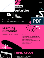 MPU2223 Presentation Skills: Unit 2: Giving Presentations