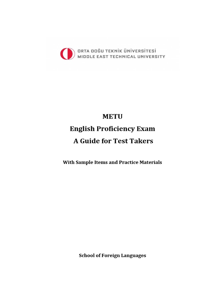 English Proficiency Exam A Guide For Tes | PDF | Test (Assessment ...
