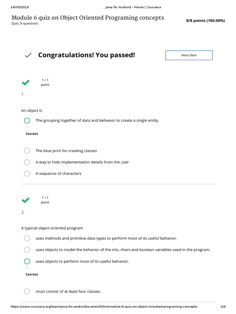 Quiz On OOPS | PDF | Method (Computer Programming) | Object Oriented ...
