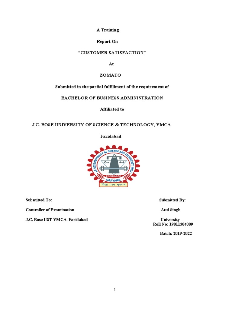 Atul Singh (19011304009) | PDF | Customer Satisfaction | Business