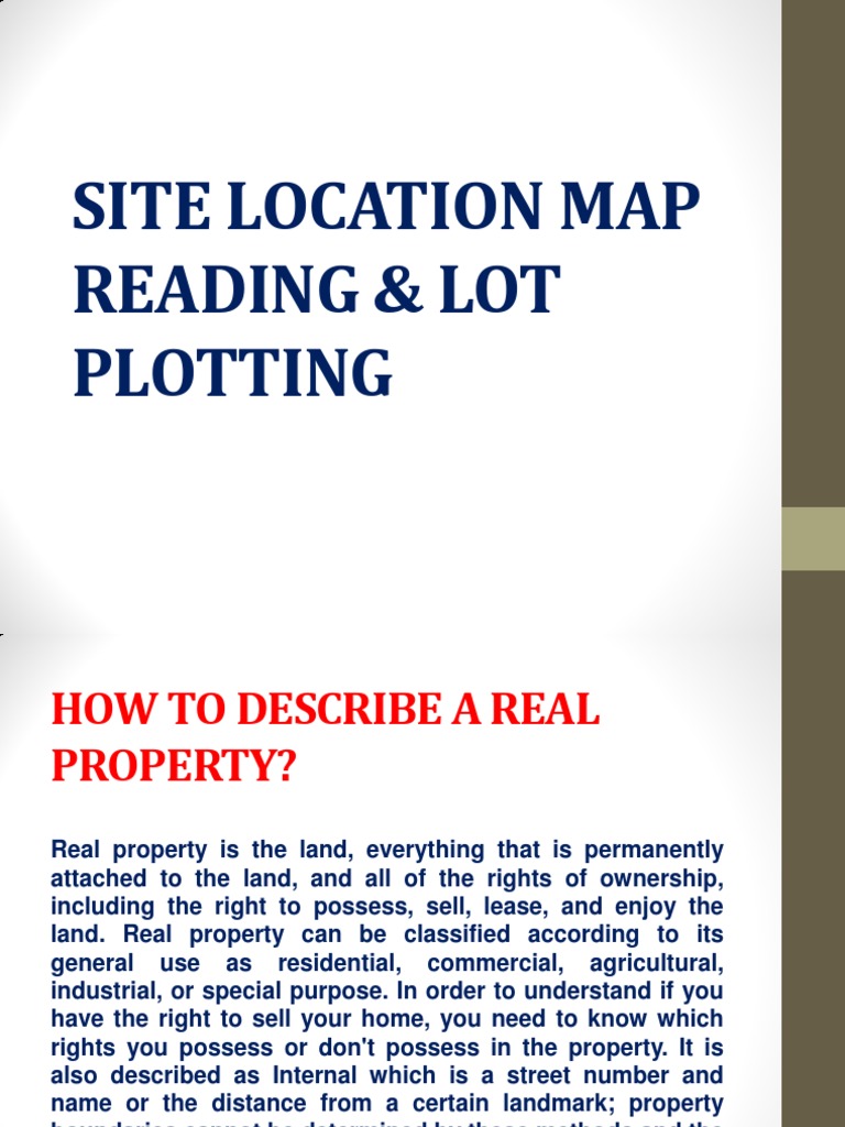 Understanding Real Property Descriptions and Site Location Techniques