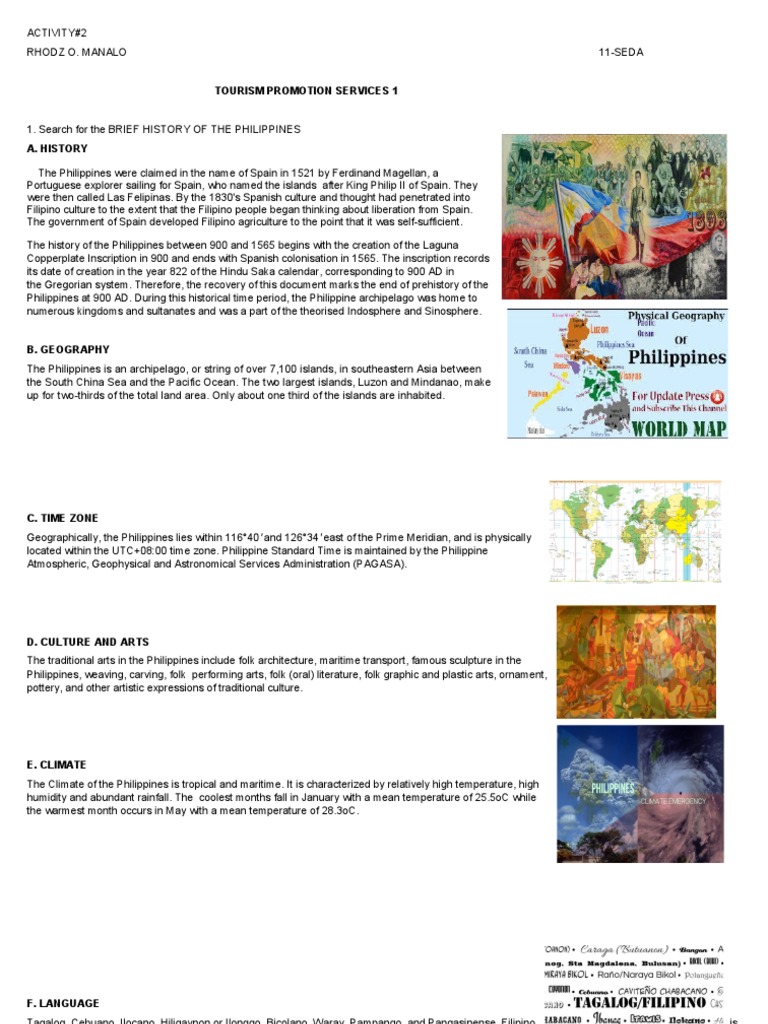 Tourism1 Activity#2 | PDF | Philippines | Mindanao