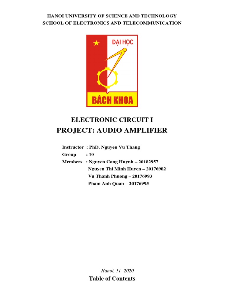 Project: Audio Amplifier: Electronic Circuit I | PDF | Amplifier