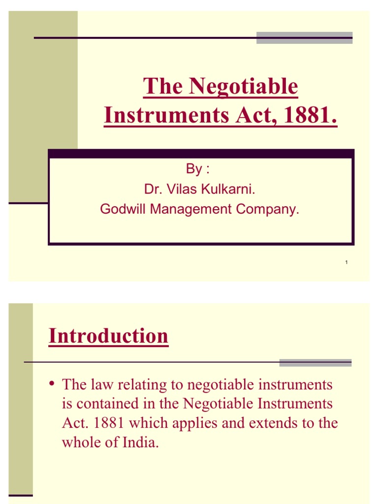 Negotiable instruments ppt image