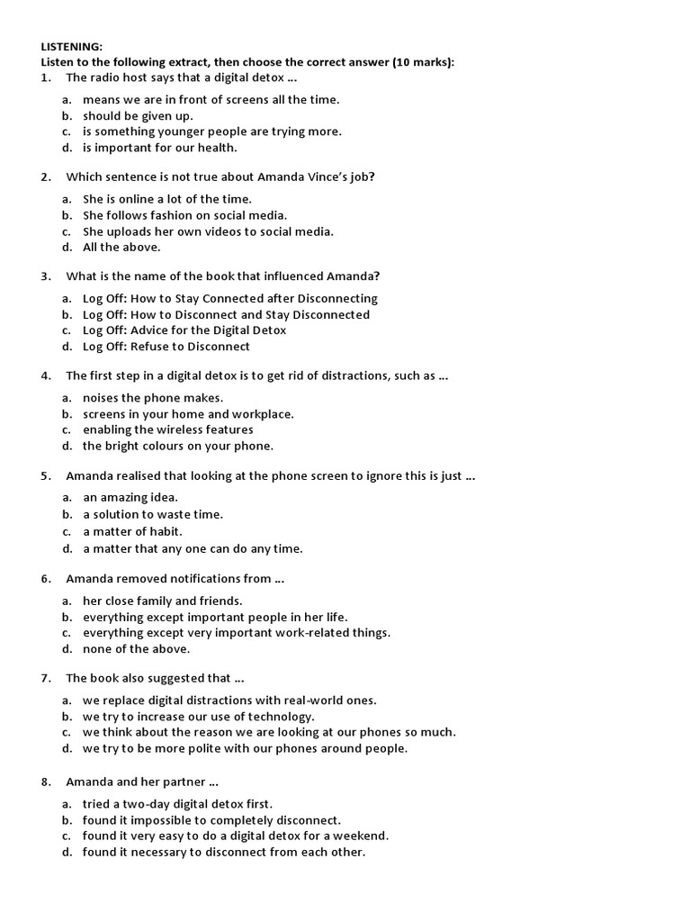 A Digital Detox Podcast Worksheet PDF Social Media Popular Culture & Media Studies