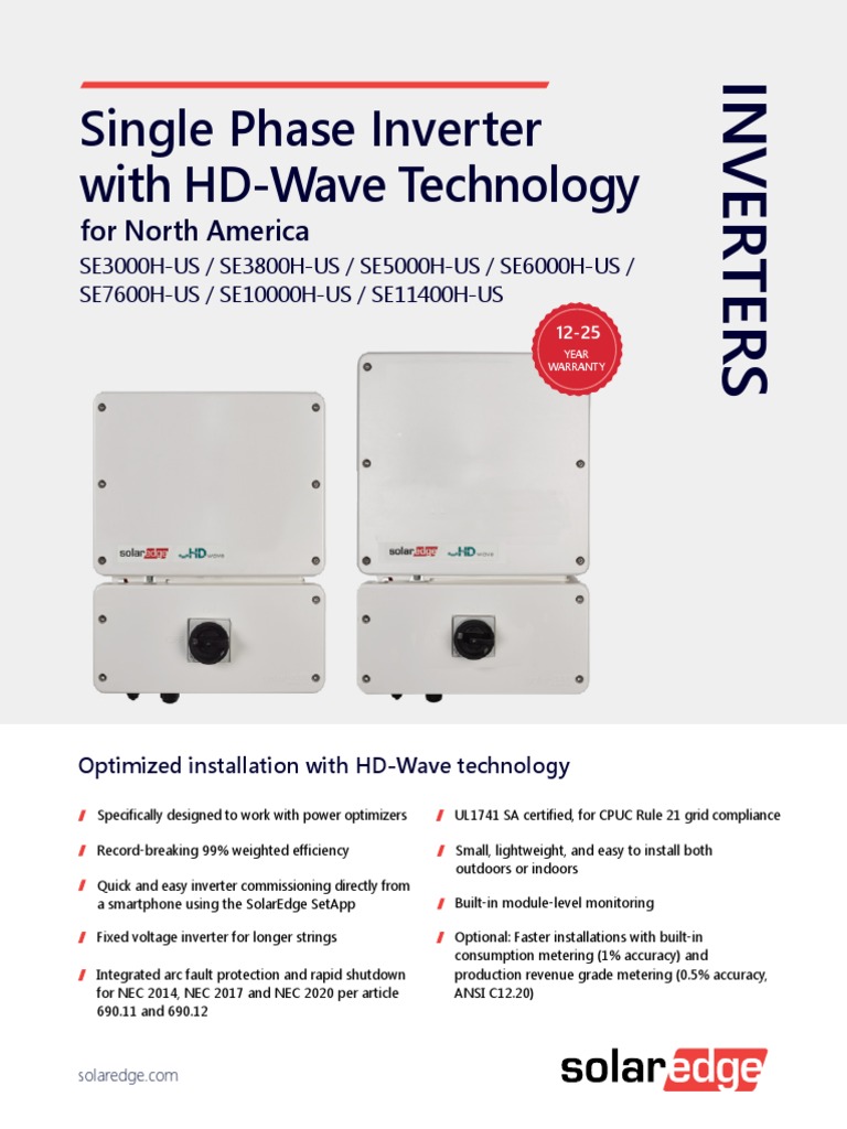 Single Phase Inverter With HD-Wave Technology: For North America | PDF ...