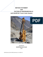 Method Statement FOR Construction of Diaphragm Walls (With BAUER BC Trench Cutter System)