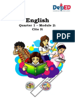 English: Quarter 1 - Module 2: Cite It