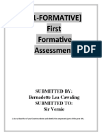 (F1-Formative) First Formative Assessment: Submitted By: Bernadette Lea Cawaling Submitted To: Sir Vernie