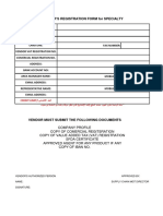 VENDOR's REGISTRATION FORM New Excel