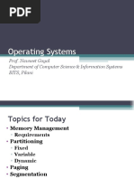 Operating Systems: Prof. Navneet Goyal Department of Computer Science & Information Systems BITS, Pilani