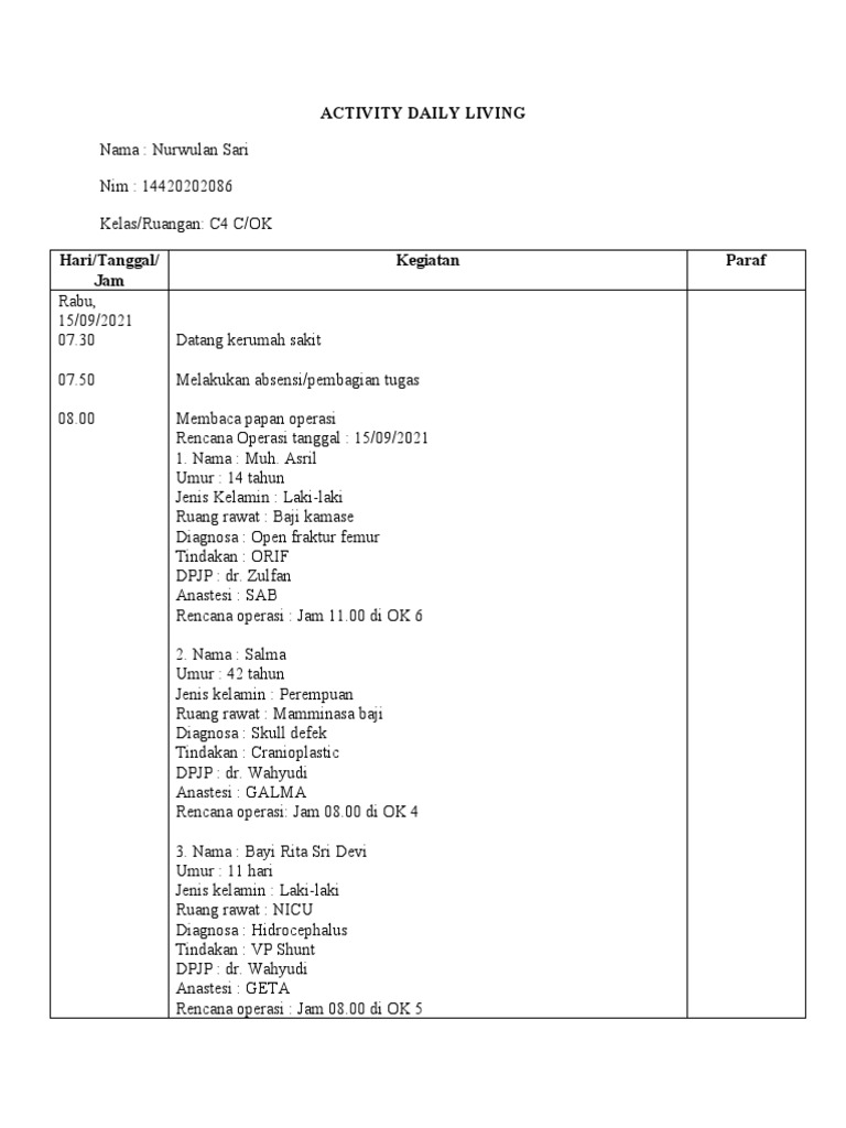 Activity Daily Living PDF