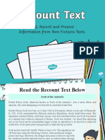 Recount Text-Read, Record and Present Information Powerpoint