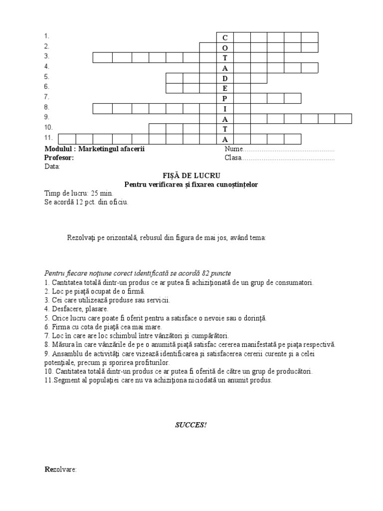 Fisa Cota de Piata PDF