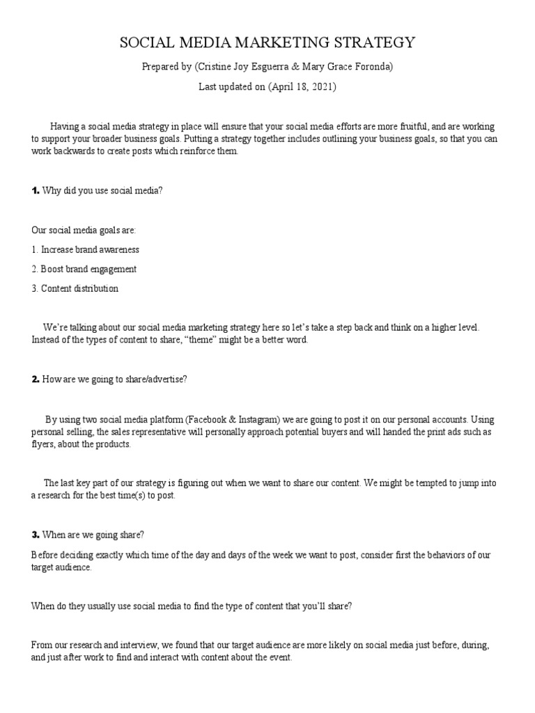 Social Media Marketing Strategy | PDF | Career & Growth | Business