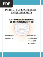 Institute of Engineering Jiwaji University: Software Engineering CS-603 ASSIGNMENT-02