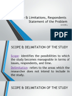 Scope & Limitations, Respondents Statement of The Problem: Lesson 3